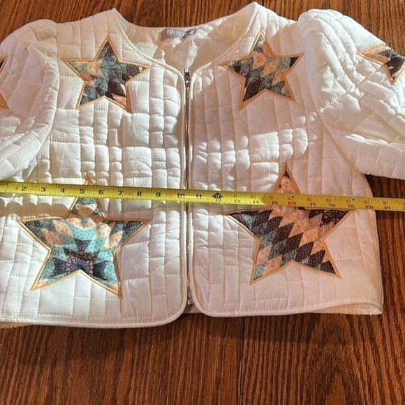 Blue B QUILTED MULTI STAR PADDED WESTERN Zipper JACKET Large ⭐️ - Picture 10 of 13